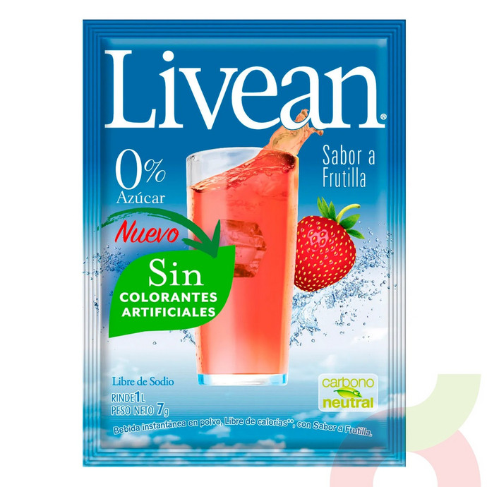 Jugo Instantáneo en Polvo Frutilla Livean 7Gr - polvo frutilla.JPG