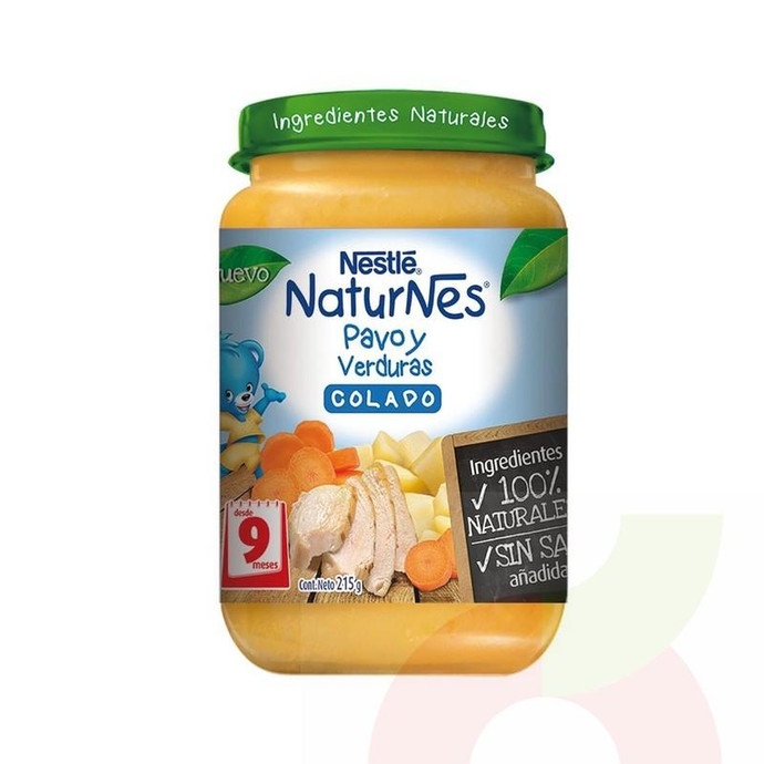 Colados Pavo con Verduras Nestlé 215Gr - Colados Naturales Pavo Con Verduras Nestlé 215Gr