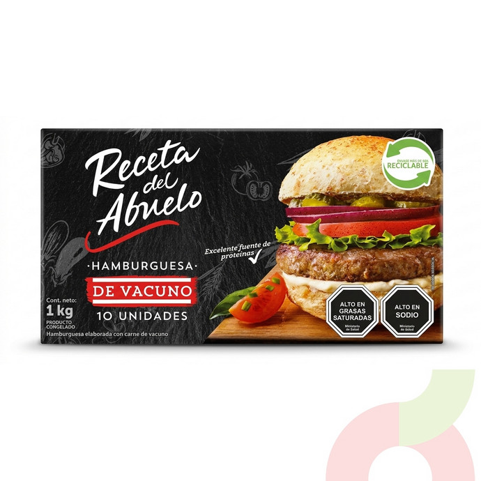Hamburguesas Vacuno Receta del Abuelo 1Kg 10 Unidades  - Hamburguesas Vacuno Receta del Abuelo 1Kg 10 Unidades.JPG