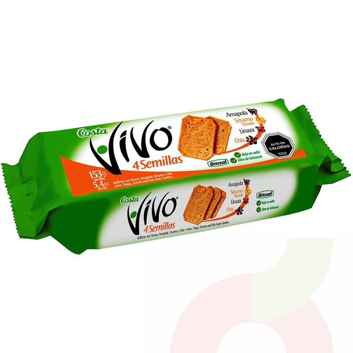 Galleta 4 Semillas Vivo 153Gr - Galleta 3 Semillas Vivo 153 Gramos