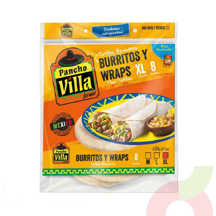 Tortillas Burritos y Wraps XL Pancho Villa 350Gr 8 Unidades - 7802095180123.JPG