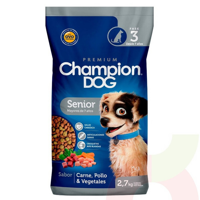 Alimento Perro Senior Carne y Vegetales Champion Dog 2.7Kg - Champion dog senior.JPG