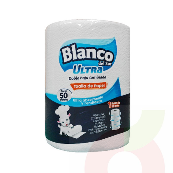 Toalla Papel Blanco Del Sur Ultra 50Mt  - gdfhn.jpg
