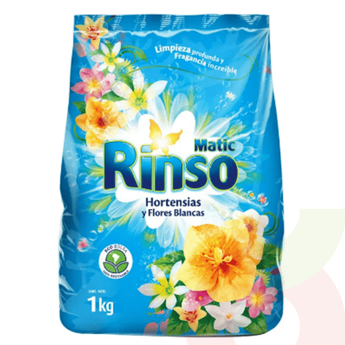 Detergente Hortensias y Flores Blancas Rinso 1Kg - Detergente Rinso 1 Kg