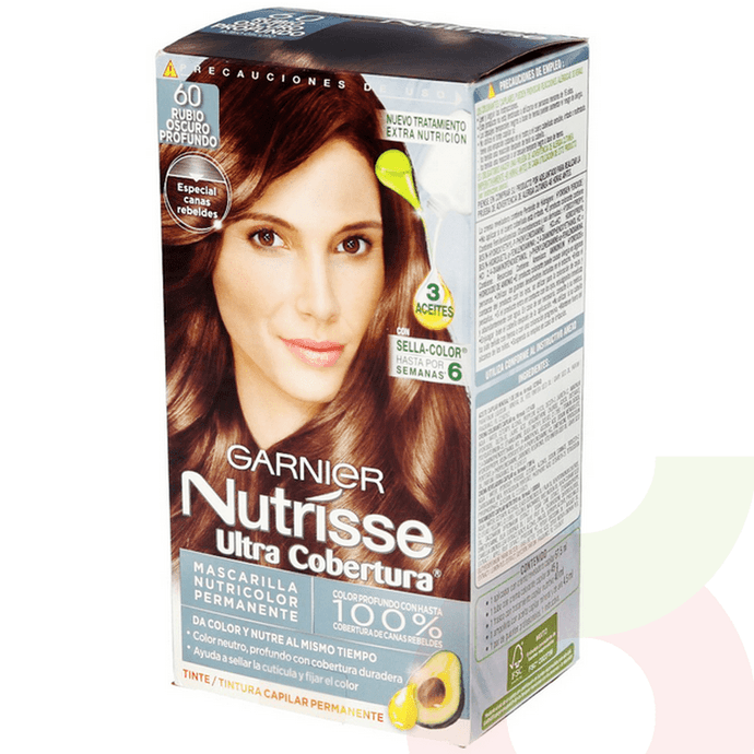 Tintura Pelo Nutrisse Ultra Cobertura 60 Rubio Oscuro Profundo Garnier - Tintura Cabello Nutrisse 60 Rubio Oscuro Profundo Ultra Cobertura