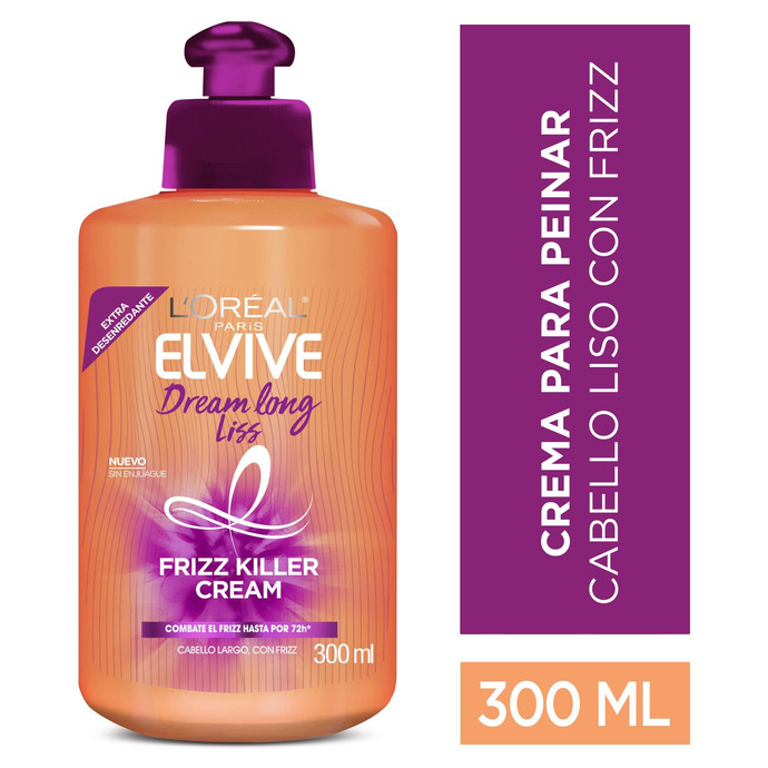 Crema Peinar Dream Long Liss Frizz Killer Cream Elvive L´oréal 300Ml - Crema Trat.300Ml Elvive Dream Long Liss