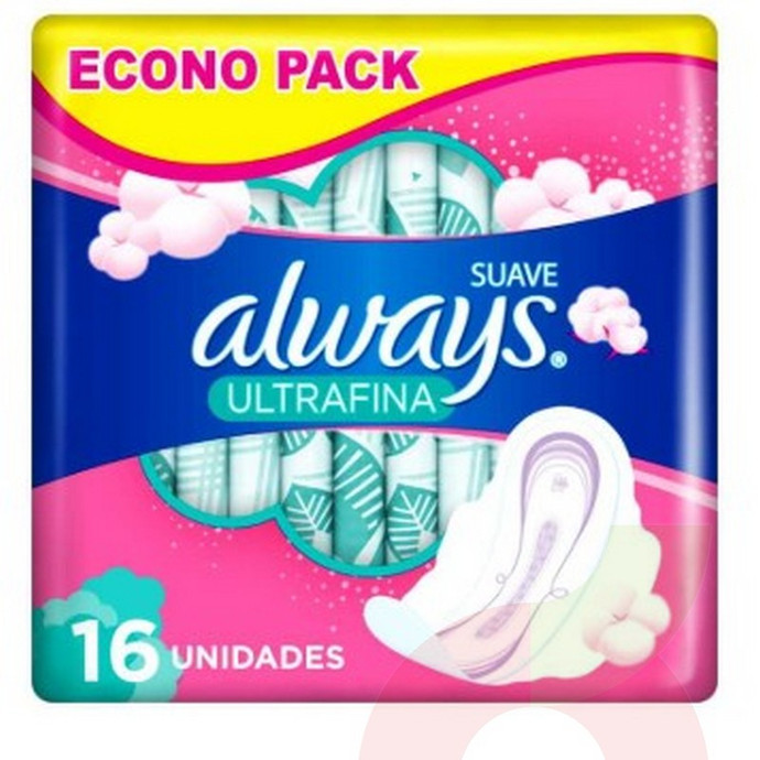 Always Dia Suave Ultra Fina Con Alas 16U  - always ultrafina 16unid.JPG
