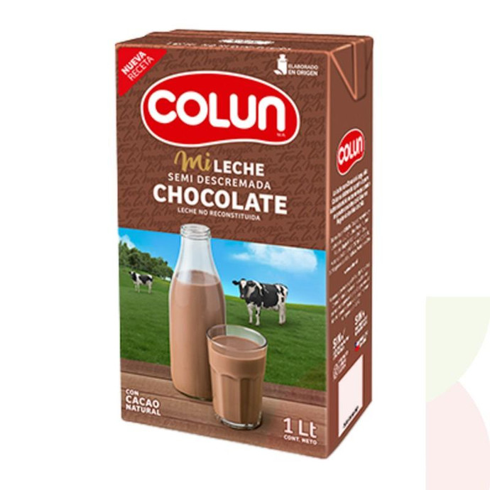 Leche Semidescremada Sabor Chocolate Colun 1Lt - Leche Semidescremada Sabor Chocolate Colun 1 Litro