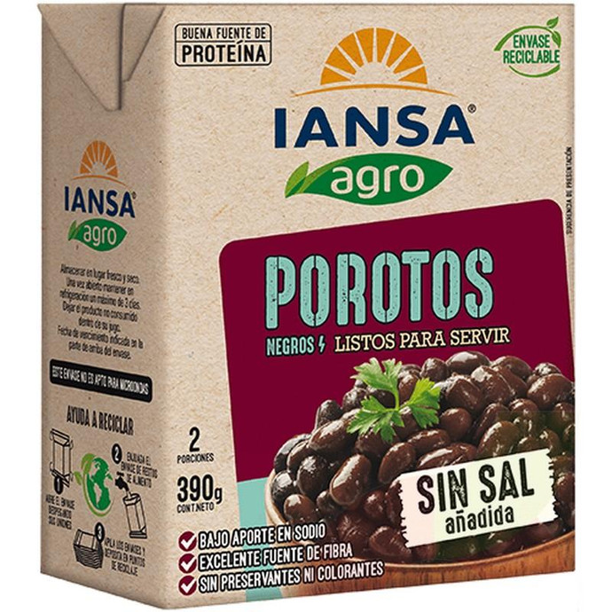 Porotos Negros Agro Listo Iansa 390Gr - Porotos Negros Iansa Agro(Listo Para Servir)