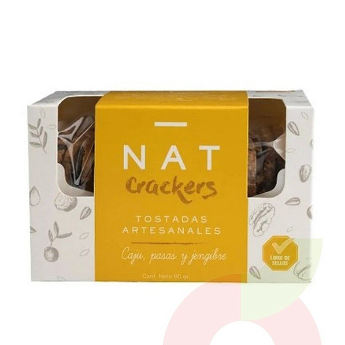 Nat Crackers Caju, Pasas  y Jengibre 80Gr  - Nat caju.JPG