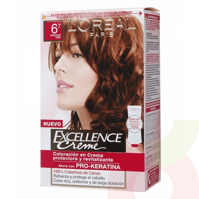 Tintura Pelo Excellence Creme 6.7 Pro-Keratina Chocolate Puro L´oréal - Excelle 6,7 Pro-Keratina Chocolate Profundo