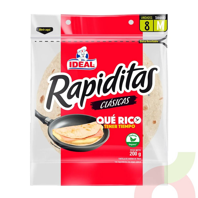 Tortillas Rapiditas Clásicas M Ideal 200Gr 8 Unidades - 7803430000331.JPG