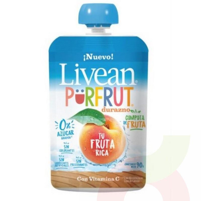 Livean Pouch Durazno 90 Gr - Livean Pouch 90Gr Durazno