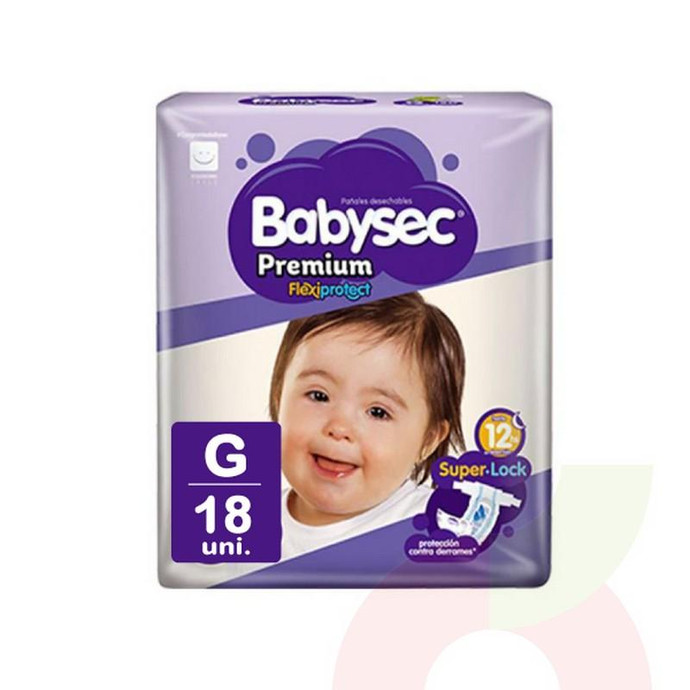 Pañal Premium Babysec Talla G 18 Unidades - Pañal Premium-Babysec G 18Unid