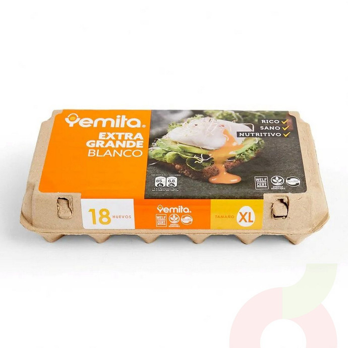 Huevo Extra  Blanco Yemita 18 Unidades  - HUEVOS 18 YEMITA.JPG