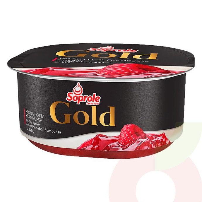 Panna Cotta Gold Frambuesa Soprole 120Gr - Postre Panna Cotta Con Salsa De Frambuesa-Soprole Gold 120Gr