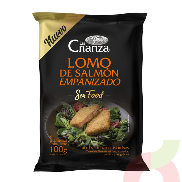 Lomo de Salmón Empanizado La Crianza 100Gr - Lomo de Salmon Empanizado La Crianza 100Gr.JPG