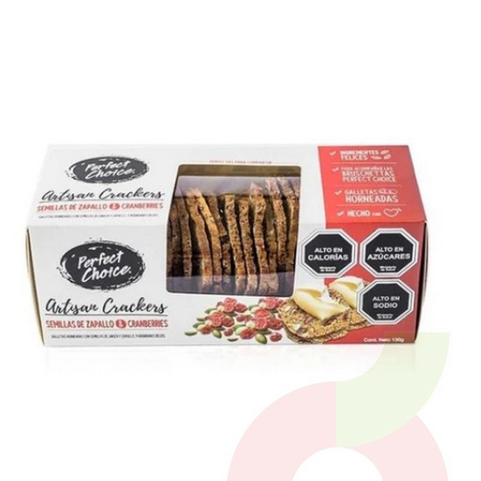 Galleta Artisan Semillas de Zapallo y Cranberries 130Gr - galletas perfect choice chamberries.JPG