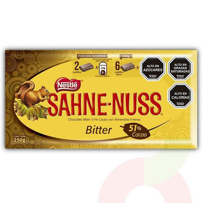 Chocolate Bitter Sahne Nuss Nestlé 250Gr - Chocolate Sahne-Nuss Bitter Nestlé 250Gr