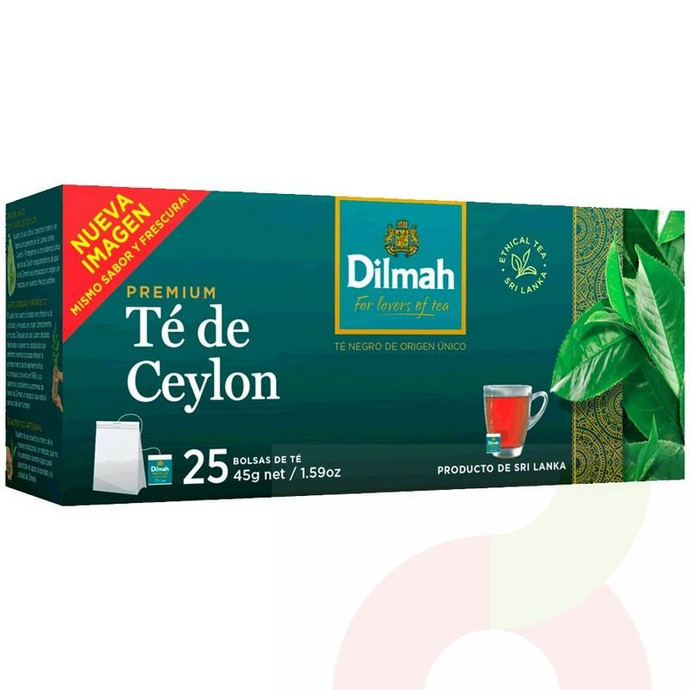 Té Negro Ceylon Dilmah 25 Unidades 45Gr  - Té Negro Ceylon Dilmah