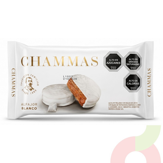 Alfajor Blanco Chammas 300Gr 6 Unidades - Alfajor Blanco Chammas 300Gr.JPG