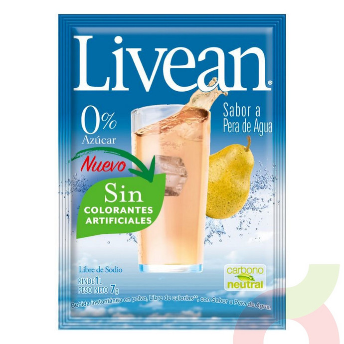 Jugo Instantáneo en Polvo Pera Agua Livean 7Gr - polvo pera agua.JPG
