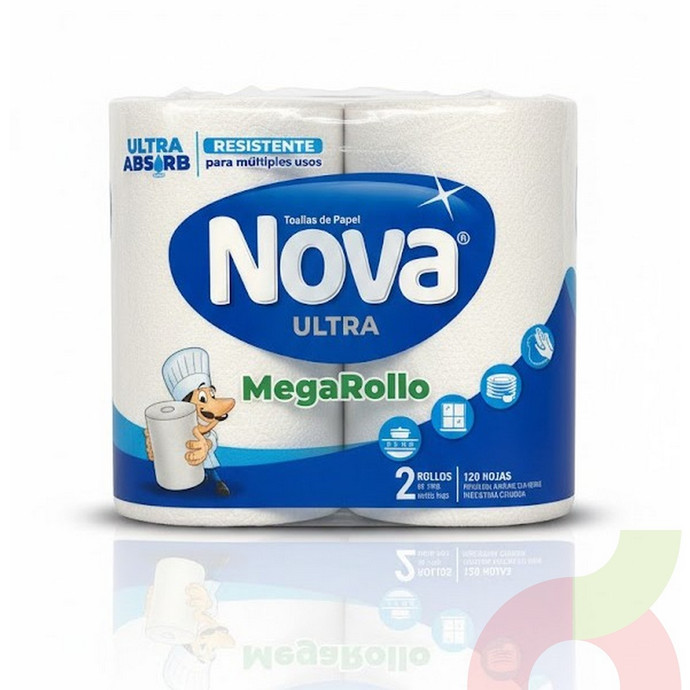 Toalla Papel Ultra MegaRollo Nova 24Mt 2 Unidades - ultra megarollo.JPG