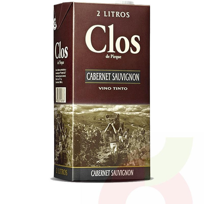 Vino Tetrapack Cabernet Sauvignon Tinto Clos de Pirque 2Lt - Vino Cabernet Sauvignon Tinto-Clos Tetrapack 2Lt