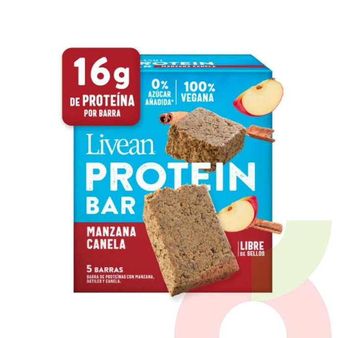 Barras de Proteína Manzana Canela Livean 225Gr 5 Unidades - 7802800001354.JPG