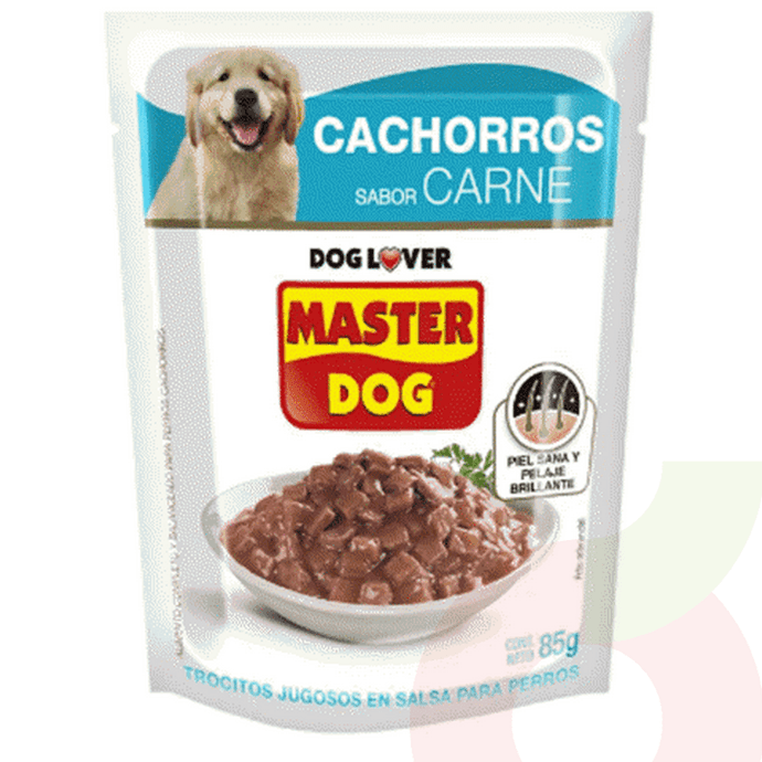 Alimento Húmedo Trocitos Jugosos en Salsa Cachorro Master Dog 85Gr - Master Dog Cachorro 85 Gr.