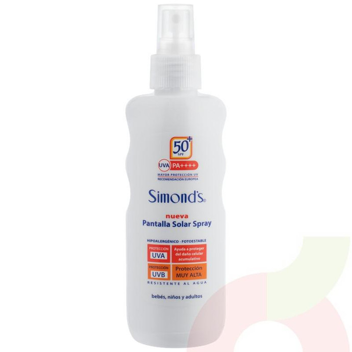 Pantalla Solar Spray Spf 50 Simonds 190Gr - P.S.Pantalla 190Gr F-50 Simonds Sp
