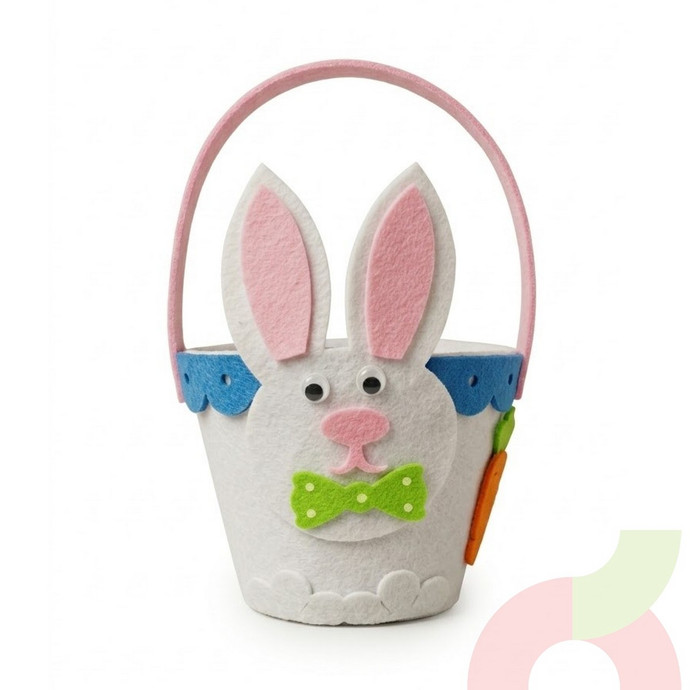 Canasto de Fieltro Conejito Pascua - canasto de pascua niños.JPG