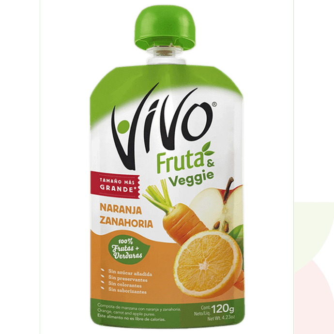 Mifrut Naranja Y Zanahoria Vivo 120 Gr - Compota Naranja Y Zanahoria Veggies Vivo 120Gr
