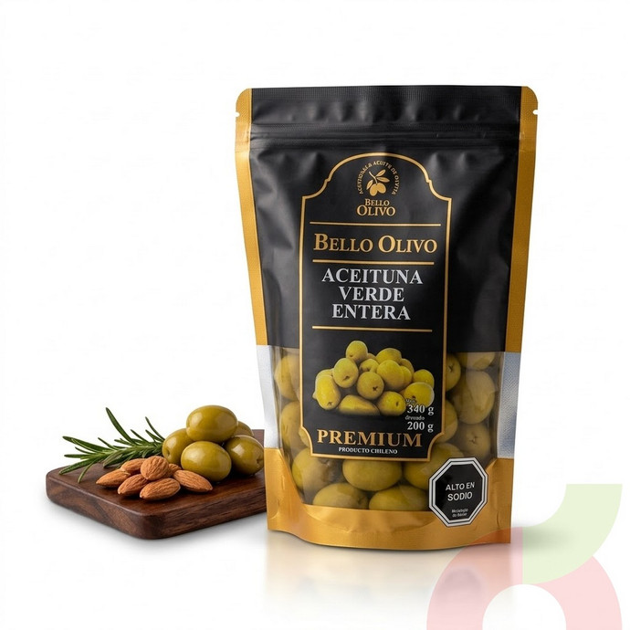 Aceituna Verde Entera Bello Olivo 340Gr - Aceituna Verde Bello Olivo.JPG