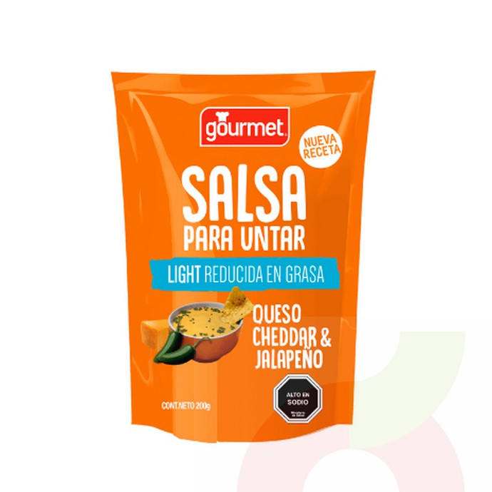 Salsa para Untar Light Cheddar y Jalapeño Gourmet 200Gr - Queso Cheddar Gourmet .jpg