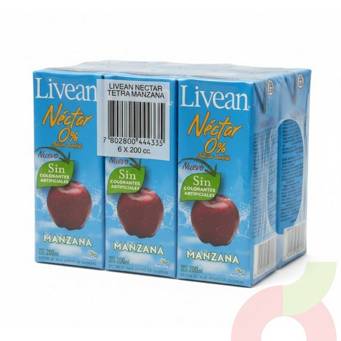 Pack Néctar Manzana 0% Azúcar Livean 200Cc 6 Unidades - pacxk manzana.JPG