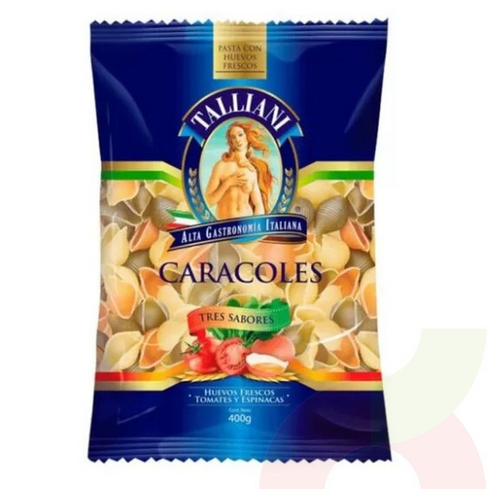 Pasta Caracoles 3 Sabores Talliani 400Gr - caracoles talliani 3.JPG