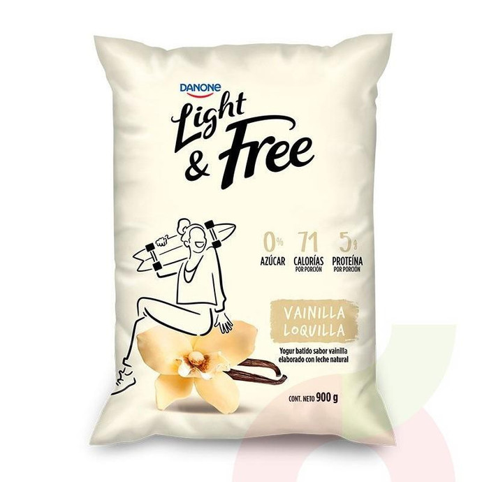 Yogurt Light Vainilla Danone 900Gr - Yoghurt Danone Light Vainilla, Bolsa 900Gr