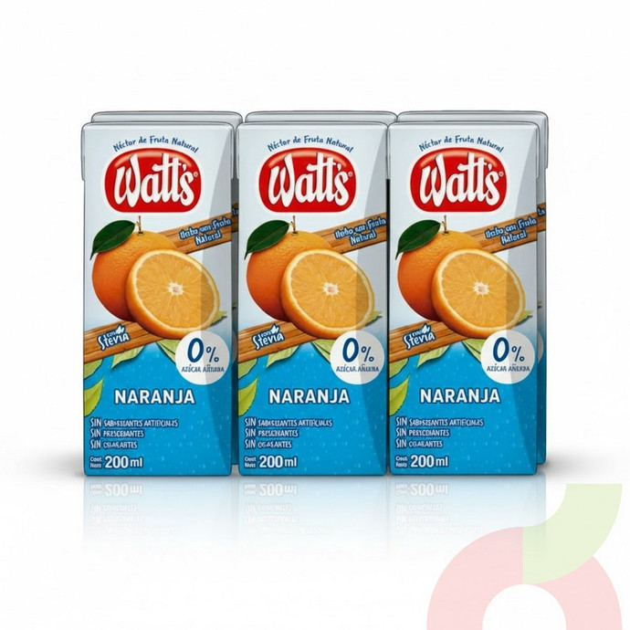 Pack Néctar Naranja 0% Azúcar Watts 200Ml 6 Unidades - pack naranja.JPG