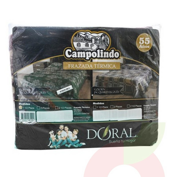 Frazada Golden Jacquard Flores Doral 1.5Pl - frazada Doral 1.5 plaza ..JPG