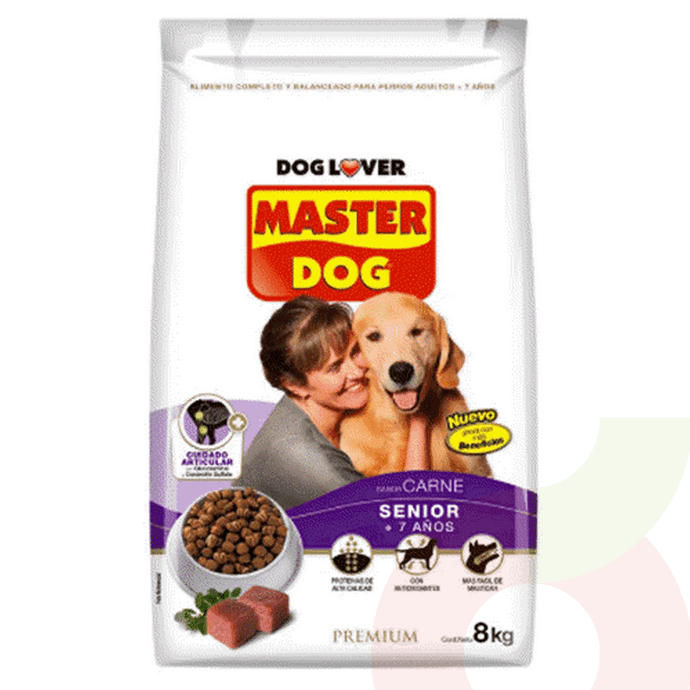 Alimento Perro Senior Carne Premium Master Dog 8Kg - Master Dog Adulto Senior 8Kg.