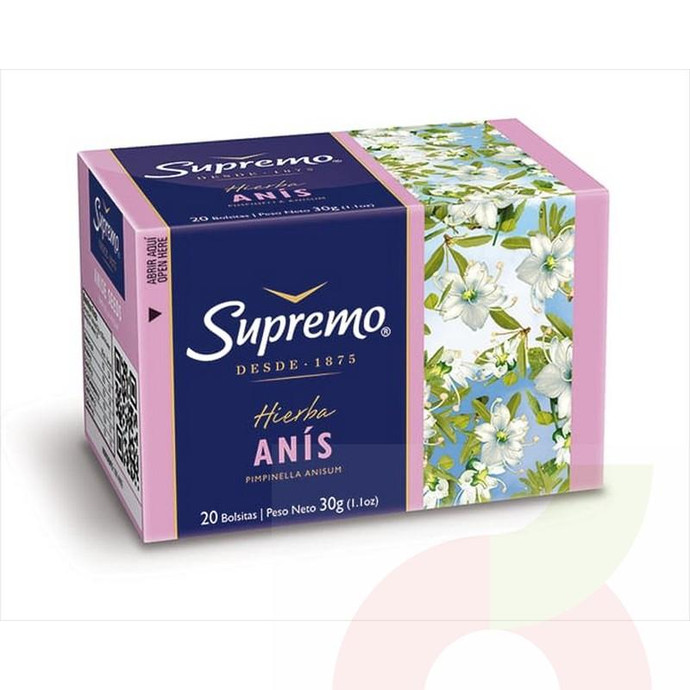 Hierba Anís Supremo 20 Unidades 30Gr  - Hierba Anís Supremo 20 Unid