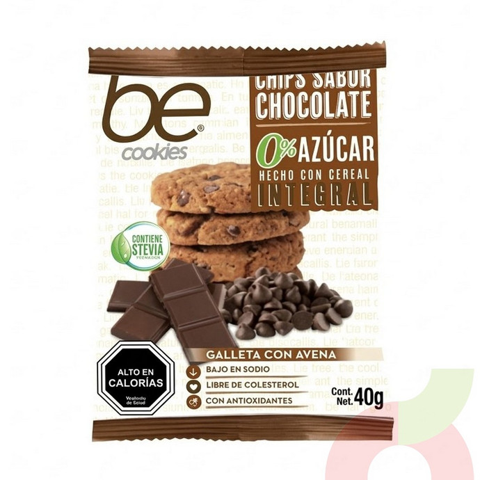 Galleta Chips Chocolate 0% Azúcar Be Cookies 40Gr - Galleta Chips Chocolate Be Cookies 40Gr.JPG