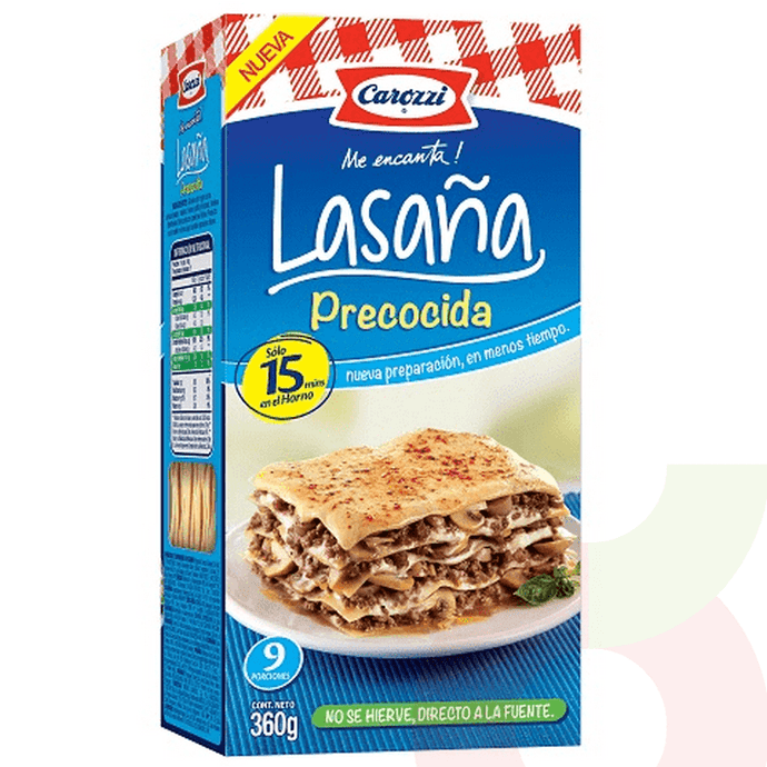 Lasaña Precocida Carozzi 360Gr - Lasaña Precocida Estuche-Carozzi 360Gr