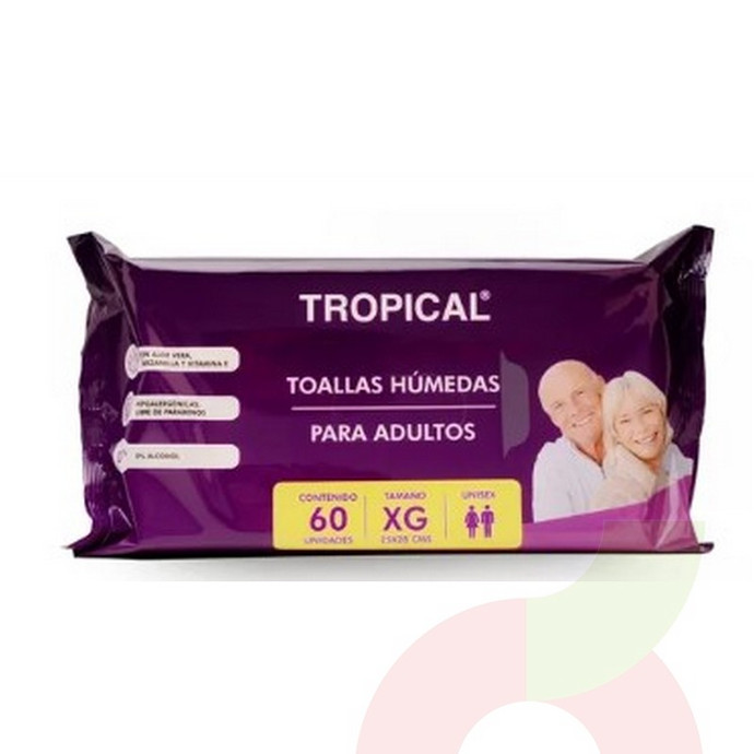 Toalla Humeda Adulto XG Tropical 60unid  - toalla humeda tropical adulto.JPG