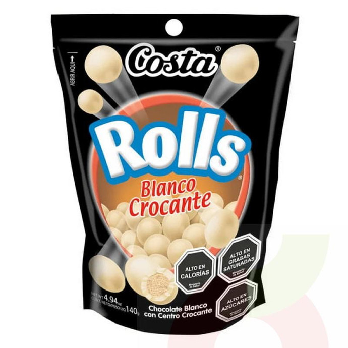 Rolls Chocolate Blanco Costa 140Gr - Rolls Chocolate Blanco Crocante-Costa 140Gr
