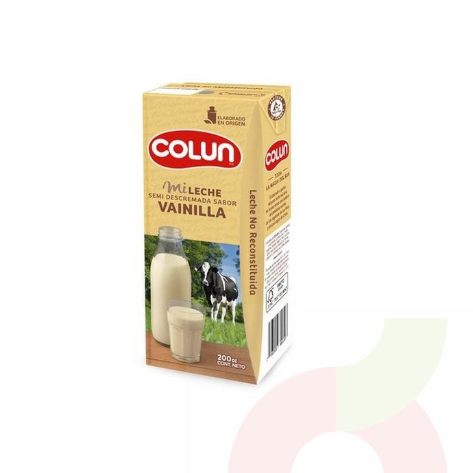 Leche Semidescremada Sabor Vainilla Colun 200Cc - Leche Semidescremada Sabor Vainilla, Colun 200Cc