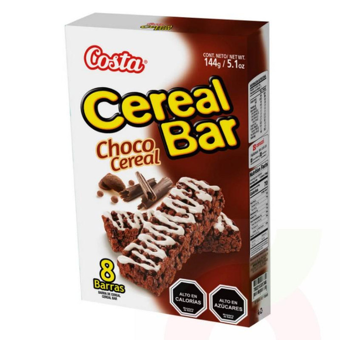 Cereal Bar Chocolate Costa 8 Unidades 144Gr - Cereal Bar Chocolate 8 Uni-168 Gr
