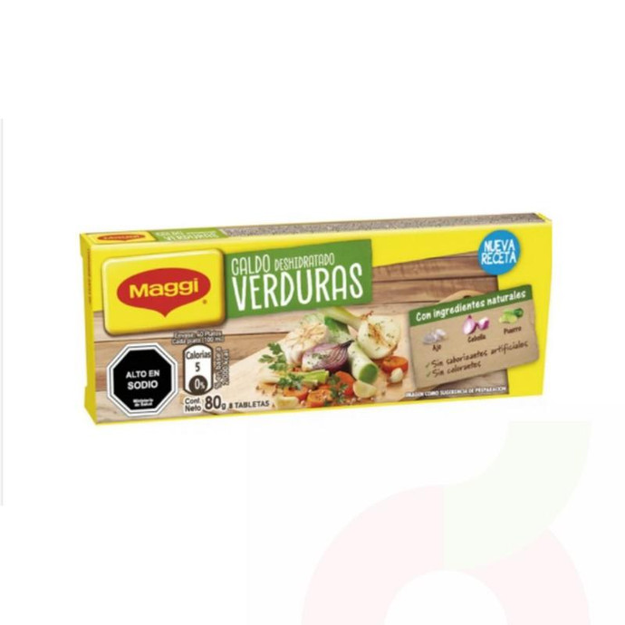 Caldo Sabor Verduras Maggi 8 Unidades 80Gr  - Caldo Maggi 8*10Gr Verduras
