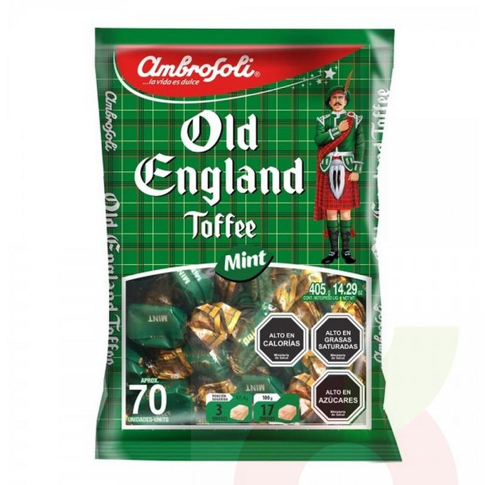 Caramelos Old England Toffe Menta Ambrosoli 405Gr - Caramelos Old England Toffe Menta Ambrosoli 405Gr